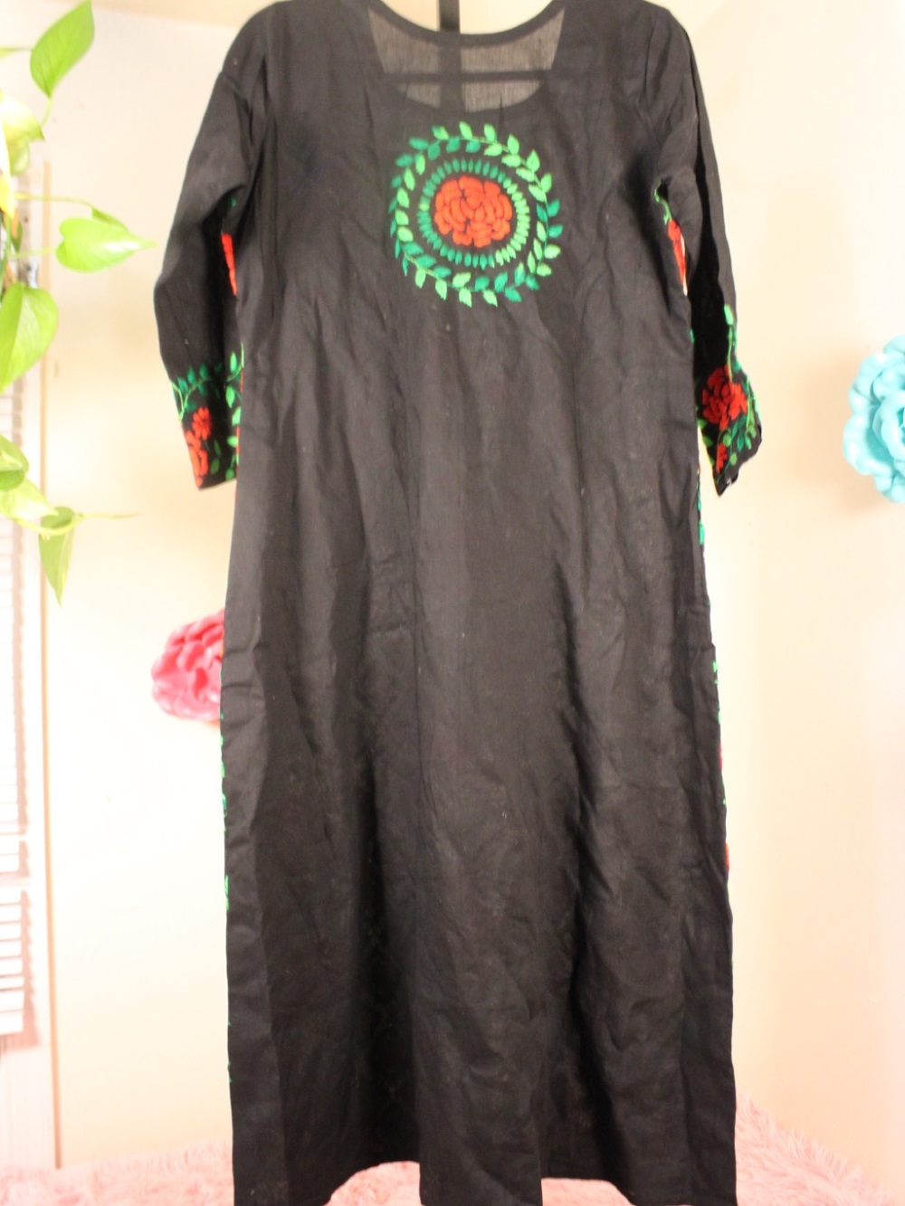 Rare Handmade Kantha Embroidered Bangladesh Cotton Dress - Picture 5 of 16